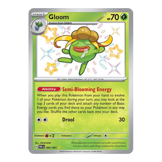 Gloom (PAF) #093/091 Shiny Rare (Holofoil Near Mint) SV: Paldean Fates Pokemon: 2024