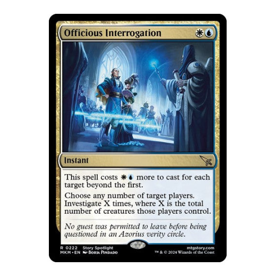 Officious Interrogation (MKM) #222 Rare (Lightly Played) Murders at Karlov Manor Magic: The Gathering: 2024