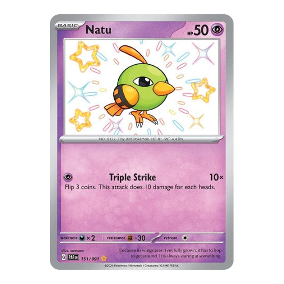 Natu 151 091 (PAF) #151/091 Shiny Rare (Holofoil Near Mint) SV: Paldean Fates Pokemon: 2024