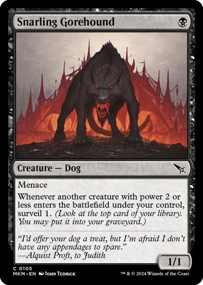 Snarling Gorehound (MKM) #105 Common (Lightly Played) Murders at Karlov Manor Magic: 2024