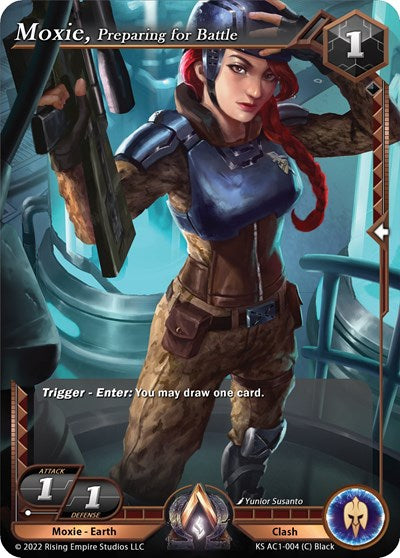 Moxie, Preparing for Battle (KS AC1) #KS AC1-004 Common (Near Mint) The Awakening (Kickstarter) Alpha Clash: 2023