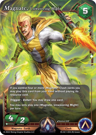 Magnate, Unwavering might (KS AC1) #KS AC1-034 Rare (Near Mint) The Awakening (Kickstarter) Alpha Clash: 2023