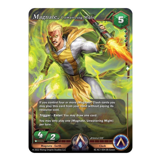 Magnate, Unwavering might (KS AC1) #KS AC1-034 Rare (Near Mint) The Awakening (Kickstarter) Alpha Clash: 2023