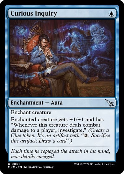 Curious Inquiry (MKM) #51 Uncommon (Lightly Played) Murders at Karlov Manor Magic: The Gathering: 2024