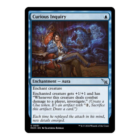 Curious Inquiry (MKM) #51 Uncommon (Lightly Played) Murders at Karlov Manor Magic: The Gathering: 2024