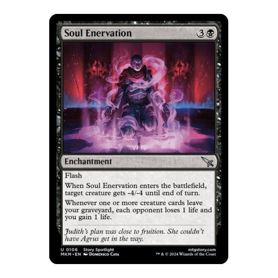 Soul Enervation (MKM) #106 Uncommon (Lightly Played) Murders at Karlov Manor Magic: The Gathering: 2024