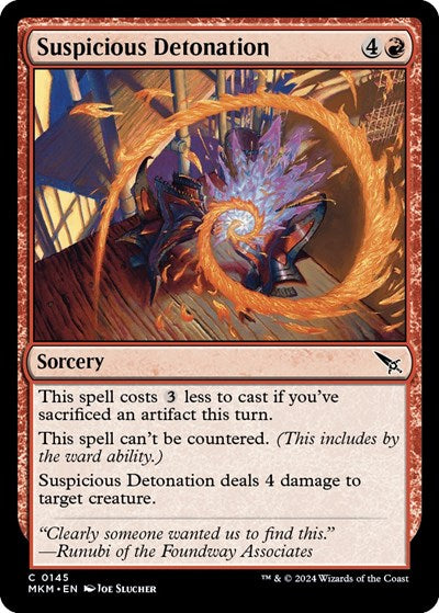 Suspicious Detonation (MKM) #145 Common (Lightly Played) Murders at Karlov Manor Magic: 2024