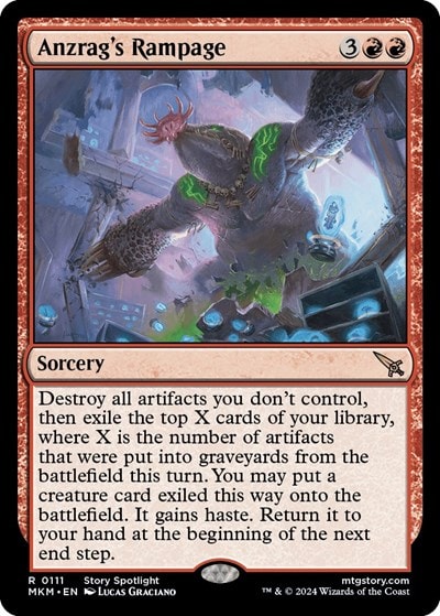Anzrags Rampage (MKM) #111 Rare (Lightly Played) Murders at Karlov Manor Magic: The Gathering: 2024