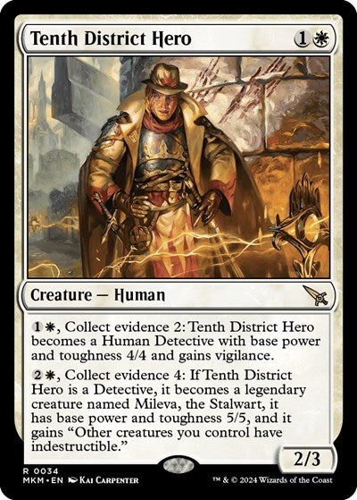 Tenth District Hero (MKM) #34 Rare (Lightly Played) Murders at Karlov Manor Magic: The Gathering: 2024
