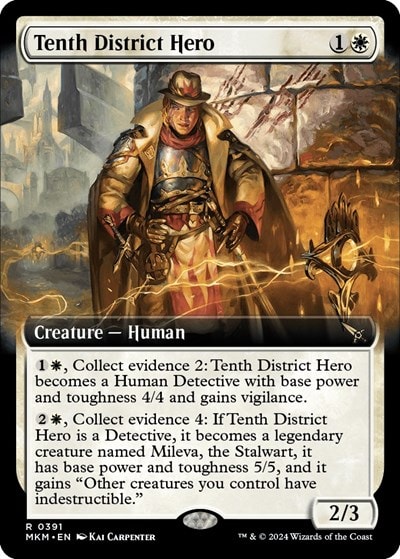 Tenth District Hero Extended Art (MKM) #391 Rare (Lightly Played) Murders at Karlov Manor Magic: The Gathering: 2024