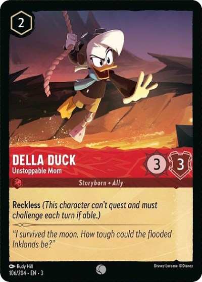 Della Duck - Unstoppable Mom (3) #106/204 Common (Near Mint) Into the Inklands Disney Lorcana: 2024