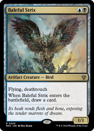 Baleful Strix (MKC) #200 Rare (Near Mint) Commander: Murders at Karlov Manor Magic: The Gathering: 2024