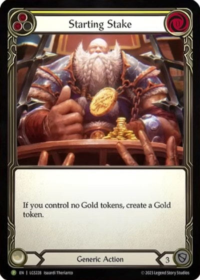 Starting Stake - LGS228 (PR) #LGS228 Common (Cold Foil Near Mint) Flesh and Blood: Promo Cards Flesh and Blood TCG: 2019