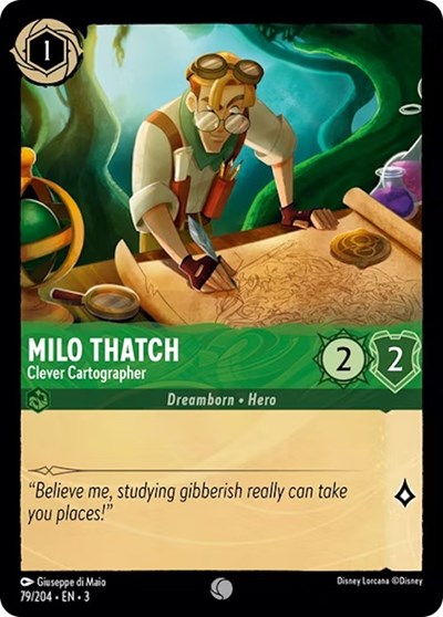 Milo Thatch - Clever Cartographer (3) #79/204 Common (Near Mint) Into the Inklands Disney Lorcana: 2024