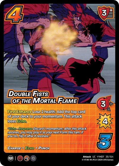Double Fists of the Mortal Flame (YDT) #39/154 Uncommon (Lightly Played) Yu Yu Hakusho: Dark Tournament UniVersus: 2024