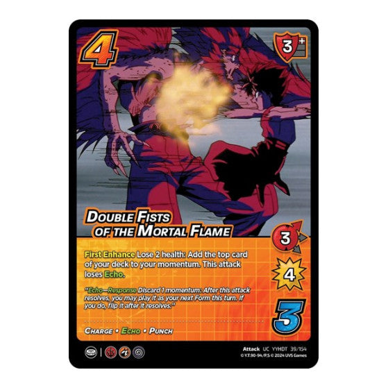Double Fists of the Mortal Flame (YDT) #39/154 Uncommon (Lightly Played) Yu Yu Hakusho: Dark Tournament UniVersus: 2024