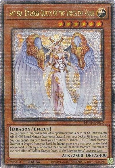 Saffira Dragon Queen of the Voiceless Voice Quarter Century Secret Rare (PHNI) #PHNI-EN020 Quarter Century Secret Rare (1st Edition Moderately Played) Phantom Nightmare YuGiOh: 2024
