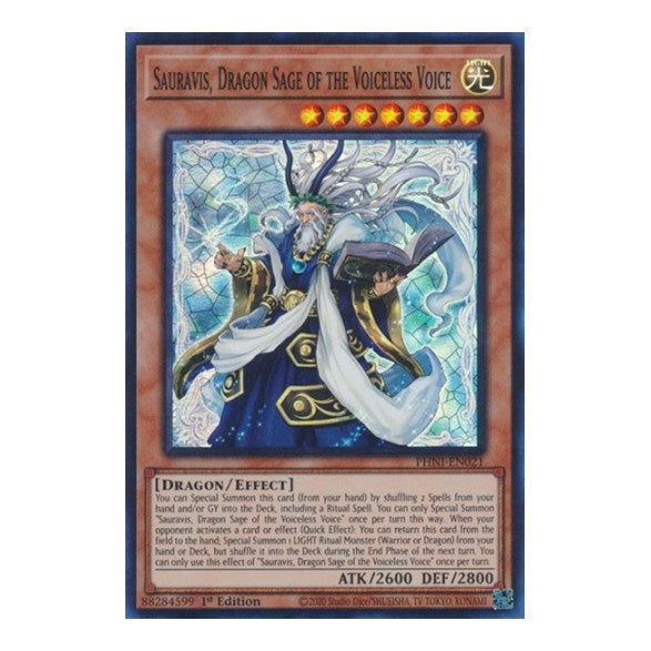 Sauravis, Dragon Sage of the Voiceless Voice (PHNI) #PHNI-EN021 Super Rare (1st Edition Near Mint) Phantom Nightmare YuGiOh: 2024