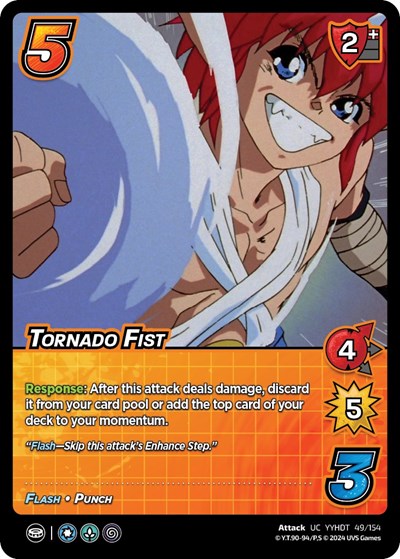 Tornado Fist (YDT) #49/154 Uncommon (Lightly Played) Yu Yu Hakusho: Dark Tournament UniVersus: 2024