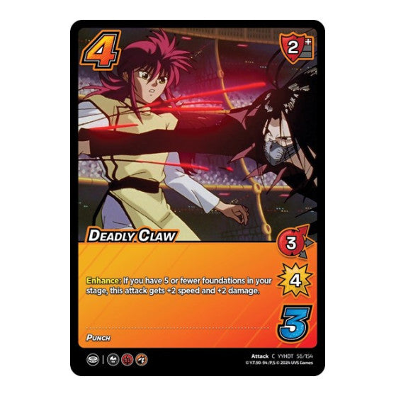 Deadly Claw (YDT) #56/154 Common (Lightly Played) Yu Yu Hakusho: Dark Tournament UniVersus: 2024