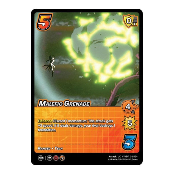 Malefic Grenade (YDT) #58/154 Uncommon (Lightly Played) Yu Yu Hakusho: Dark Tournament UniVersus: 2024