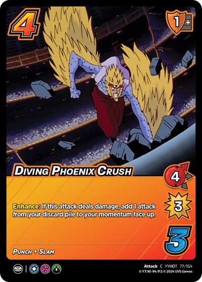 Diving Phoenix Crush (YDT) #77/154 Common (Lightly Played) Yu Yu Hakusho: Dark Tournament UniVersus: 2024