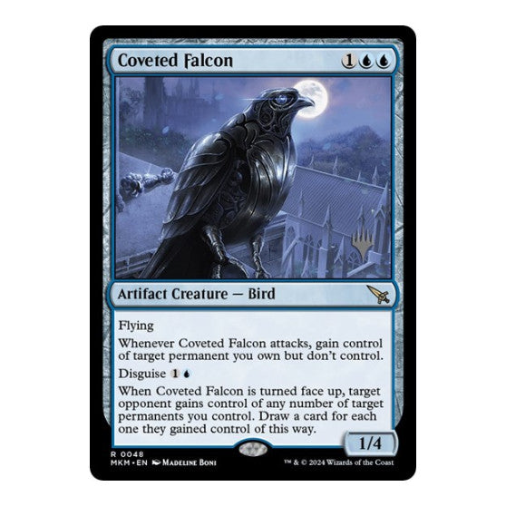 Coveted Falcon (PPMKM) #48 Rare (Lightly Played) Promo Pack: Murders at Karlov Manor Magic: The Gathering: 2024