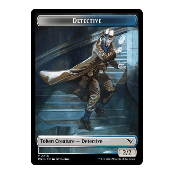 Detective Token (MKM) #10 T (Lightly Played) Murders at Karlov Manor Magic: The Gathering: 2024