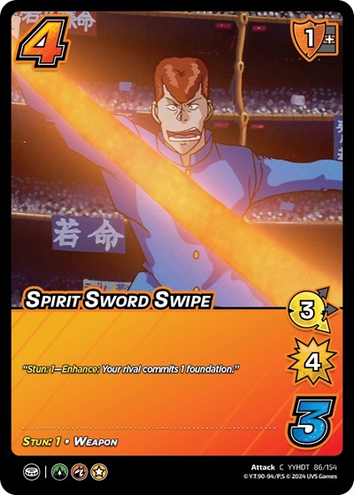 Spirit Sword Swipe (YDT) #86/154 Common (Lightly Played) Yu Yu Hakusho: Dark Tournament UniVersus: 2024