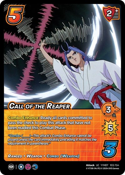 Call of the Reaper (YDT) #103/154 Uncommon (Lightly Played) Yu Yu Hakusho: Dark Tournament UniVersus: 2024