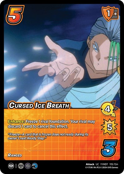 Cursed Ice Breath (YDT) #119/154 Uncommon (Lightly Played) Yu Yu Hakusho: Dark Tournament UniVersus: 2024