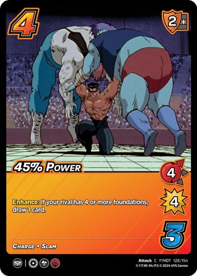 45% Power (YDT) #128/154 Common (Lightly Played) Yu Yu Hakusho: Dark Tournament UniVersus: 2024