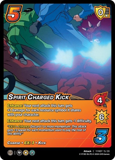 Spirit Charged Kick (Time Shifted) (YDT) #15/39 Common (Lightly Played) Yu Yu Hakusho: Dark Tournament UniVersus: 2024