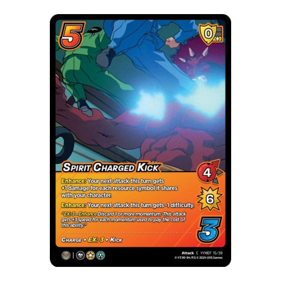 Spirit Charged Kick (Time Shifted) (YDT) #15/39 Common (Lightly Played) Yu Yu Hakusho: Dark Tournament UniVersus: 2024