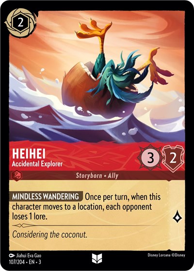 HeiHei - Accidental Explorer (3) #107/204 Uncommon (Near Mint) Into the Inklands Disney Lorcana: 2024