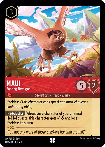 Maui Soaring Demigod (3) #113/204 Uncommon (Near Mint) Into the Inklands Disney Lorcana: 2024