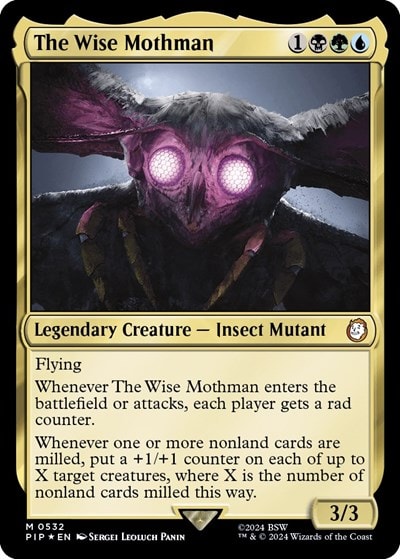The Wise Mothman Surge Foil (PIP) #532 Mythic Rare (Foil Near Mint) Universes Beyond: Fallout Magic: The Gathering: 2024