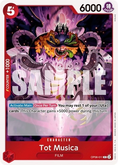 Tot Musica (OP06) #OP06-011 Rare (Foil Lightly Played) Wings of the Captain One Piece Card Game: 2024