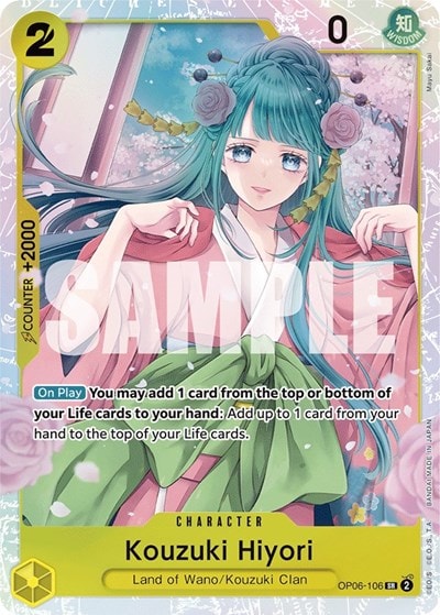 Kouzuki Hiyori (OP06) #OP06-106 Super Rare (Foil Lightly Played) Wings of the Captain One Piece Card Game: 2024