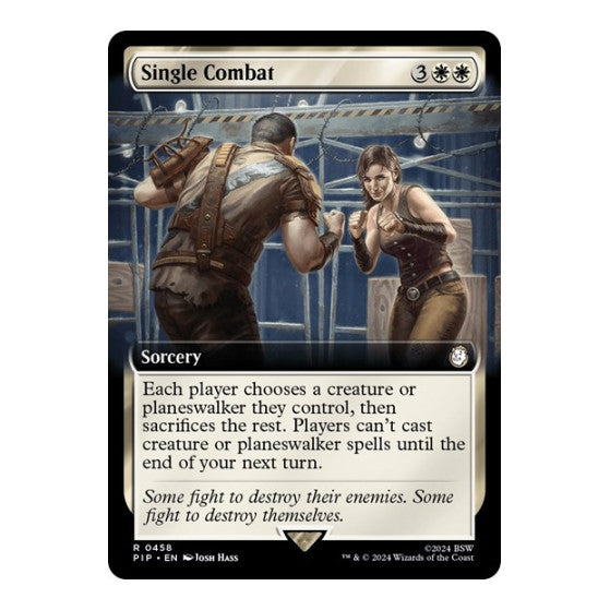 Single Combat Extended Art (PIP) #458 Rare (Near Mint) Universes Beyond: Fallout Magic: The Gathering: 2024