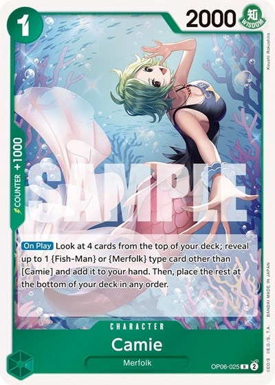 Camie (OP06) #OP06-025 Rare (Foil Lightly Played) Wings of the Captain One Piece Card Game: 2024