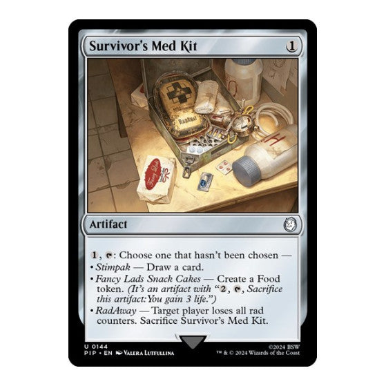 Survivor's Med Kit (PIP) #144 Uncommon (Damaged) Universes Beyond: Fallout Magic: The Gathering: 2024