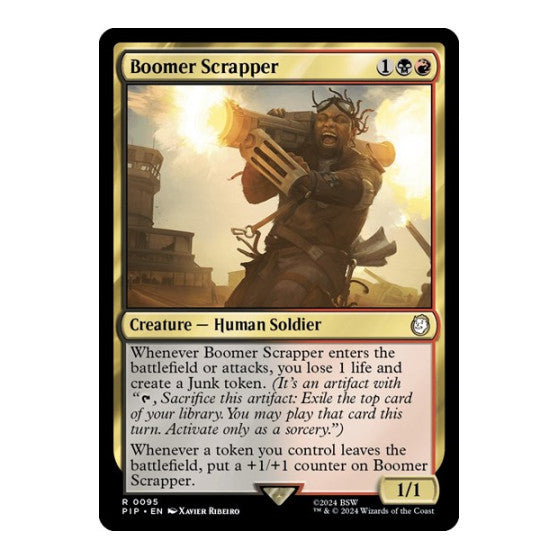 Boomer Scrapper (PIP) #95 Rare (Lightly Played) Universes Beyond: Fallout Magic: The Gathering: 2024