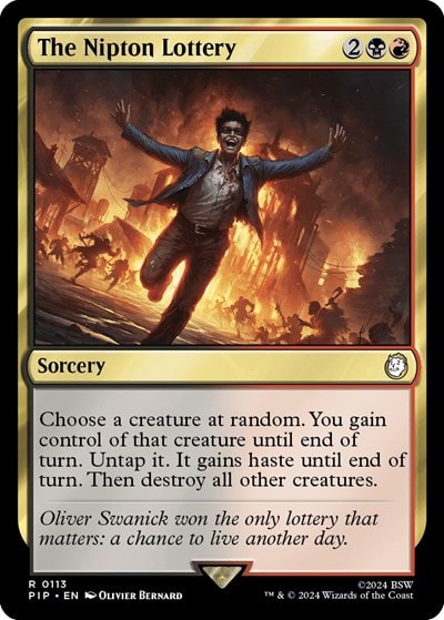 The Nipton Lottery (PIP) #113 Rare (Lightly Played) Universes Beyond: Fallout Magic: The Gathering: 2024