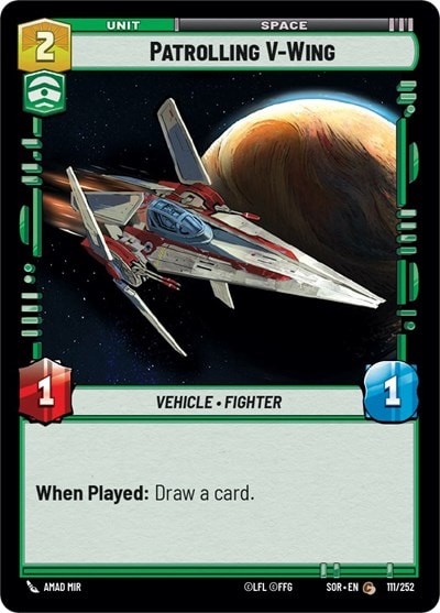 Patrolling V-Wing (SOR) #111/252 Common (Near Mint) Spark of Rebellion Star Wars: Unlimited: 2024