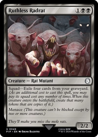 Ruthless Radrat (PIP) #48 Uncommon (Lightly Played) Universes Beyond: Fallout Magic: The Gathering: 2024