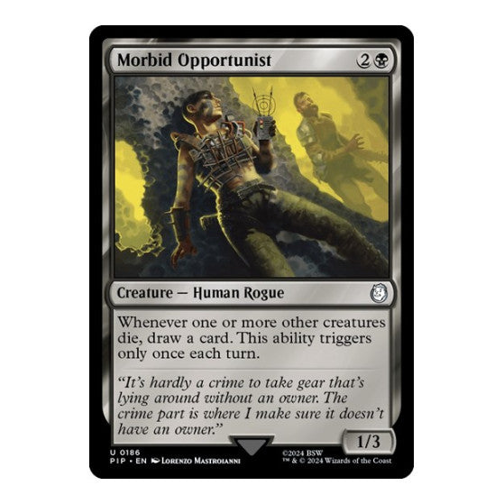 Morbid Opportunist (PIP) #186 Uncommon (Damaged) Universes Beyond: Fallout Magic: The Gathering: 2024