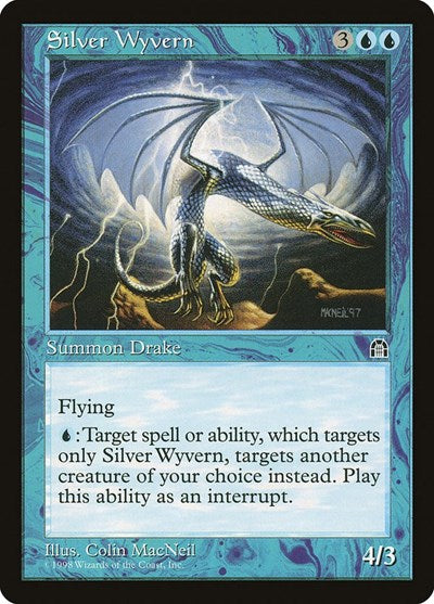 Silver Wyvern (STH) #43 Rare (Moderately Played) Stronghold Magic: The Gathering: 1998