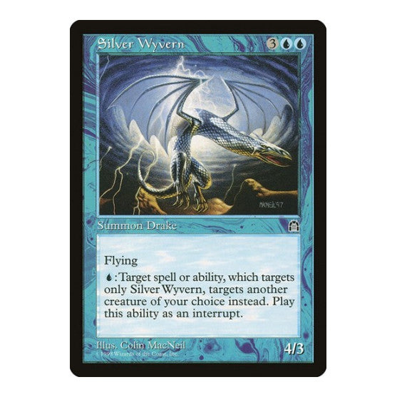 Silver Wyvern (STH) #43 Rare (Moderately Played) Stronghold Magic: The Gathering: 1998
