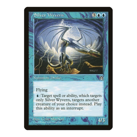 Silver Wyvern (STH) #43 Rare (Moderately Played) Stronghold Magic: The Gathering: 1998